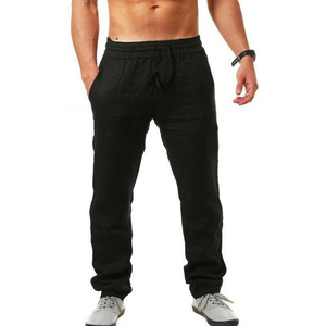 <span class=keywords><strong>Pantalon</strong></span> en coton et <span class=keywords><strong>lin</strong></span> pour hommes, vêtement de jogging décontracté, à séchage rapide, de couleur unie, nouveau, - Product Image 4