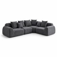 Canapé modulaire sectionnel en tissu style nuage, inclinable, en forme de L, avec rembourrage en éponge, pour salon d'appartement