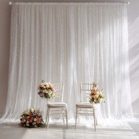 Voile de tulle perlé à tombé fluide, résistant à la décoloration, pour la décoration de lieux de mariage en extérieur, de fêtes d'anniversaire et de banquets