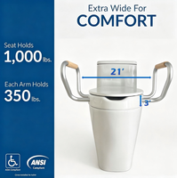 Couvre-siège de toilette surélevé avec accoudoirs de soutien