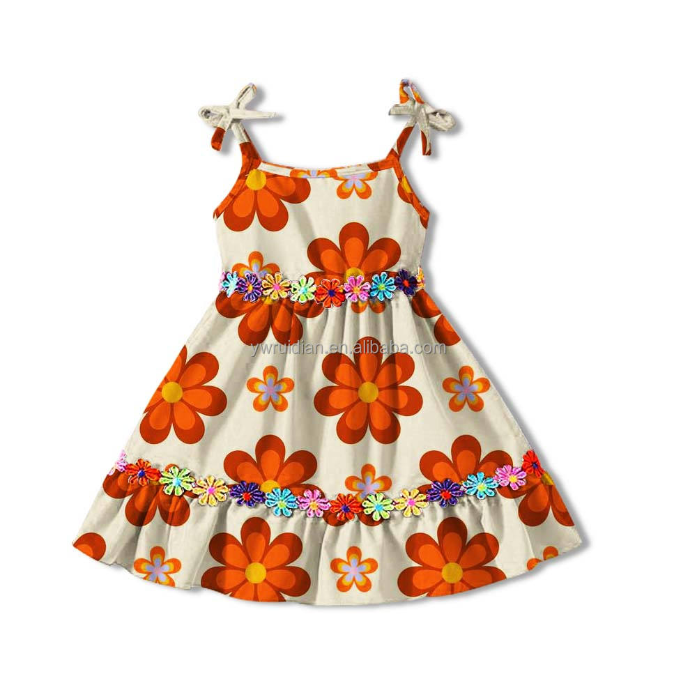 Baby Girls Summer Clothes Boutique Kids Dresses Printed Fashionable Dress  Cute Newborn Infant Baby Girl Dresses 9-12 Months