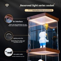 Vitrine d'exposition en acrylique LED empilable avec connexion en série, boîte de présentation éclairée avec interface DC et câble d'alimentation USB