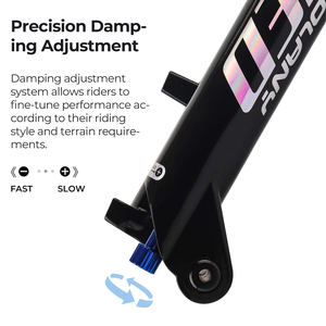 Fourche de suspension à air pour <span class=keywords><strong>VTT</strong></span> 27,5/29 pouces, débattement 120 mm, fixation rapide, <span class=keywords><strong>amortisseur</strong></span> à réglage de rebond, fourche avant de <span class=keywords><strong>VTT</strong></span> - Product Image 5