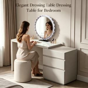 Nouvelle Coiffeuse Moderne 2026 avec Miroir – Table de <span class=keywords><strong>Maquillage</strong></span> Blanche Élégante pour Femmes et Filles - Product Image 1