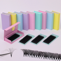 Korea Pbt gelap Mink mudah kipas bulu mata baki kasmir Matte hitam J Curl ekstensi bulu mata grosir