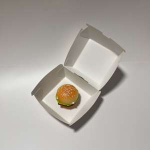 Caja de hamburguesas de papel de cartón Kraft para comida personalizada, embalaje personalizado con embalaje de logotipo, más fácil de llevar - Product Image 4