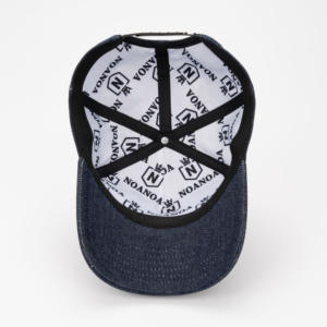 Casquette Snapback TCAP Chine personnalisée à 6 panneaux en denim avec visière plate et patch en caoutchouc - Product Image 5