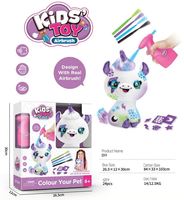 Jouets de peinture par pulvérisation DIY, jouets éducatifs pour enfants, jouet en peluche, animal en peluche lavable, chien, licorne, jouet cadeau pour enfants
