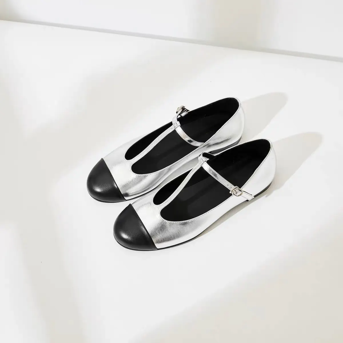 Zapatos planos para mujer nuevos estilos Mary Jane Zapatos mujer negro cuero real zapatos de mujer diseñador pisos