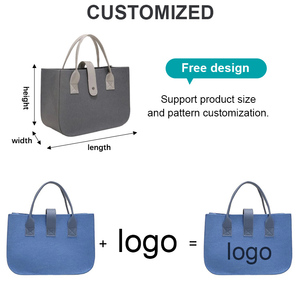 Bolso Tote de Fieltro Marrón de Diseño Nuevo 2026, Bolso de Mano Personalizado para Mujer, Bolso Tote de Fieltro Gris para Portátil - Product Image 4