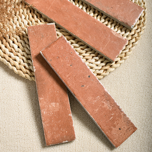 Carreaux de céramique vieillis mats en briques rouges de style maison ancienne du sud de la Chine, bandes longues 50x200, pour mur de fond, salon et salle à manger - Product Image 4
