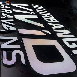 Enseigne LED lumineuse frontale vibrante pour bâtiment, lettres 3D en relief pour la décoration de hall d'hôtel de luxe et de façade de bar de boîte de nuit - Product Image 5