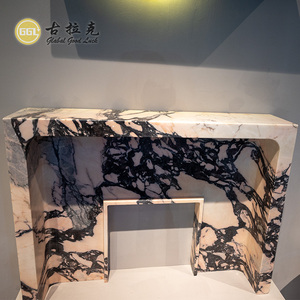 Manto envolvente de chimenea de mármol de pared de mármol blanco de piedra natural - Product Image 6