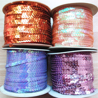 Vente en gros pas cher Chaîne à paillettes ronde de 6mm en rouleau Coupe à paillettes pour la décoration de vêtements