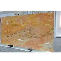 KT Steinmarmorplatte Warmes Orange-Gelb-Rosa Farbverlauf Landschaftsader-Platte für Villa TV-Hintergrundwand-Dekoration