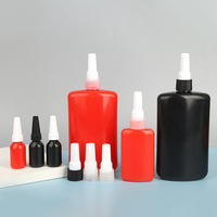 Bouteilles adhésives anaérobies rouges noires sans ombre du fabricant Bouteilles de colle à vis en plastique moulé par injection disponibles en gros