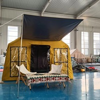 Grande tente de camping gonflable quatre saisons pour l'extérieur, imperméable, résistante au vent, en toile Oxford à transmission lumineuse