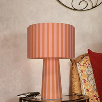 Outil d'étude de lecture moderne pour la maison, lampe de table en tissu à motif de nervure orange, culot d'ampoule E14, alimentation électrique pour salles de lecture