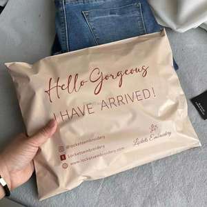 Sacs en polyéthylène de luxe personnalisés avec logo imprimé, biodégradables et recyclables, pour chaussettes, chaussures et fourrures - Product Image 5