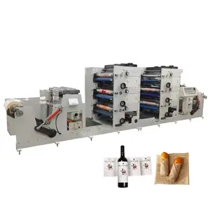 Autocollant auto-adhésif IR UV entièrement automatique, tasses en papier, carton, étiquette, machine d'impression flexo, boîte en papier, machine d'impression d'étiquettes