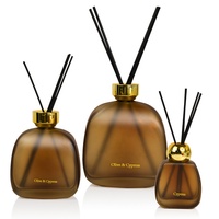 Bouteilles de diffuseur de parfum en verre ambré givré vides de luxe de 1000 ml, bouteilles en verre