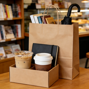 Sacs en papier kraft multicolores avec impression personnalisée pour bijouterie, librairie, sac en papier kraft - Product Image 1