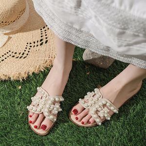 Tassel Beach Casual slippers Women French Clip Toe Flat <b>Block</b> Heel Comfortable Outdoor Summer Walking Slides - Product Image 5