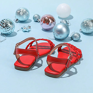 Sandales plates tressées pour filles, tendance décontractée, pour l'école et les activités de plein air - Product Image 6