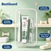 Emballage en blister personnalisé pour ensemble brosse à dents et dentifrice pour animaux de compagnie, plastique transparent