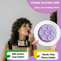 Support magnétique pour téléphone, forme ronde, ventouse en silicone, fixation sécurisée double face, support détachable, poignée pour téléphone, mains libres