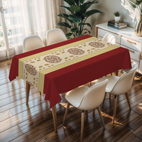Nappe carrée en PVC brun clair RNPT, gaufrée, douce, anti-rayures, housse de table en plastique pour les fêtes et les vacances
