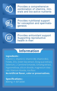 Compresse per la Fertilità Maschile a Marchio Privato, Integratore Naturale per Migliorare la Qualità dello Sperma e la Fertilità per il Concepimento - Product Image 6