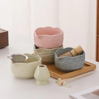 Ensemble cadeau de 5 fouets à matcha personnalisés avec logo, support pour fouet à matcha, ensemble de 7 ustensiles en céramique pour matcha traditionnel, kit de démarrage pour matcha
