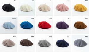 Béret en pure laine de qualité supérieure, couleur unie, style français et australien, grande taille, pour femme, mode automne-hiver - Product Image 5