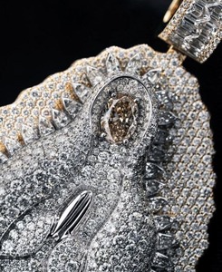 Pendentif en argent sterling de luxe avec diamant, élégant, pierre de moissanite étincelante, sertissage pavé, pendentif religieux élégant pour unisexe - Product Image 3