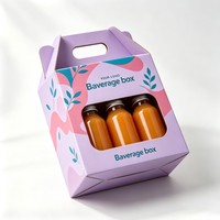 Verpakkingen voor dranken, fruitjuice en dranken, op maat gemaakte displaydozen voor drankenflessen, kartonnen dozen met handvat en transparant venster