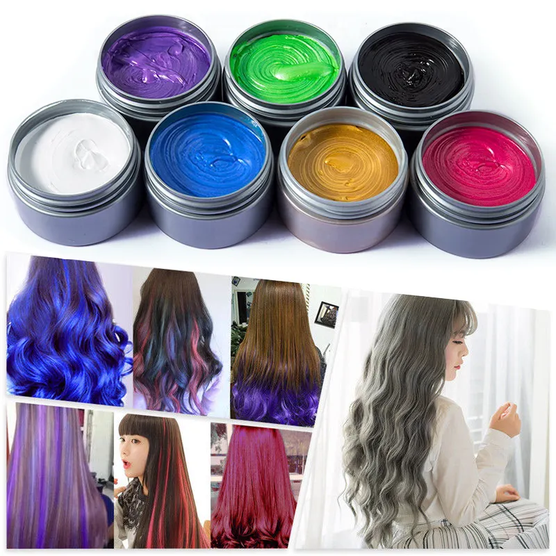 Custom Brand Temporary Clay Cream Paint Wax Hair Dye Styling Party Hair Color Wax