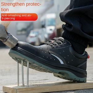 Chaussures de sécurité pour hommes <span class=keywords><strong>Saian</strong></span> 2025, anti-écrasement, anti-perforation, anti-odeur, respirantes, antidérapantes, dessus en cuir de vache, semelle en PU - Product Image 3