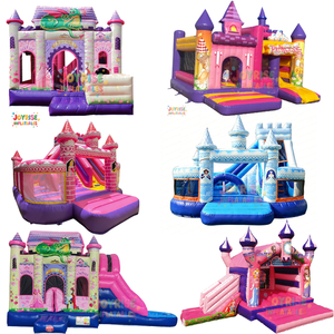 JOYRISE Château gonflable d'extérieur pour enfants, en PVC rose, avec toboggan sec, capacité 1000 kg, 5-8 passagers, 6x4x4m - Product Image 5