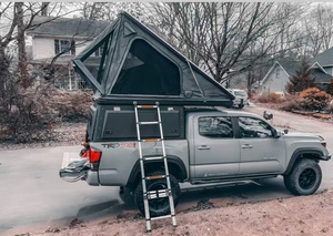 Lều cắm trại trên nóc xe bán tải chất lượng cao, vỏ mui xe, lều trên nóc xe, cabin kép, màu đen, phụ kiện xe bán tải 4x4 - Product Image 3