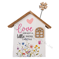 Panneau mural rustique en bois « L'amour grandit dans les petites maisons comme cette ferme », décoration intérieure 13,5 cm