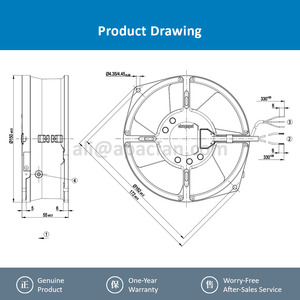 For W2S130-AA03-87 130mm 230VAC 45W 0.31A 2800RPM Ball Bearing ODM Air Conditioner Axial Cooling <b>Fan</b> - Product Image 4