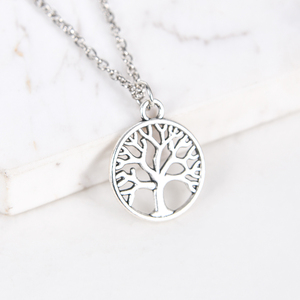 Collar con Colgante de Árbol Inteligente Estilo Retro ZRM, Cadena de Eslabones, Diseño Hueco de Vida <span class=keywords><strong>y</strong></span> <span class=keywords><strong>Paz</strong></span>, Material de Aleación, Venta Directa del Fabricante, Tendencia - Product Image 5