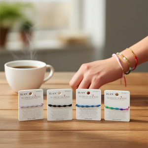 Braccialetto Ilan con 7 nodi, cordino spesso, colori misti, braccialetto portafortuna - Product Image 3