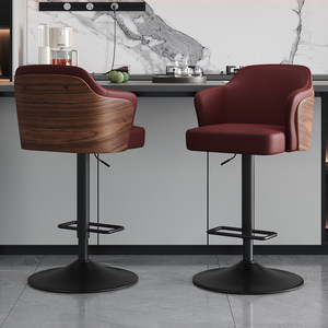 <span class=keywords><strong>Tabouret</strong></span> <span class=keywords><strong>de</strong></span> <span class=keywords><strong>bar</strong></span> pivotant réglable avec dossier - Chaise <span class=keywords><strong>de</strong></span> comptoir moderne en cuir <span class=keywords><strong>et</strong></span> <span class=keywords><strong>bois</strong></span> pour îlot <span class=keywords><strong>de</strong></span> cuisine, <span class=keywords><strong>bar</strong></span> <span class=keywords><strong>et</strong></span> café - Product Image 5