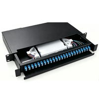 Panneau de brassage fibre optique LC SC de type tiroir 1U 24 ports, boîtier terminal fibre optique à montage en rack pour centre de données