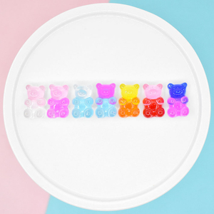 Accessoires en résine KI quyu DIY, paillettes dégradées, petit ours, bonbons mignons, résine époxy, coque de téléphone, décoration de patch DIY - Product Image 3