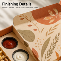 Boîtes pliables personnalisées pour aliments avec impression de feuilles d'automne, boîtes cadeaux à compartiments divisés, logo personnalisé pour emballages gastronomiques