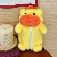 Nouvelle trousse à crayons en peluche courte Capybara mignonne avec expressions, sac de papeterie pour étudiant, cadeau unisexe 31cm-50cm 0-24 mois