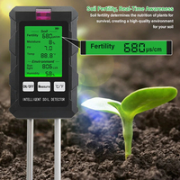 Testeur de sol professionnel haute précision 6-en-1 pour la fertilité, la température et l'humidité du sol, appareil agricole et de jardinage